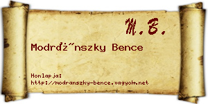 Modránszky Bence névjegykártya